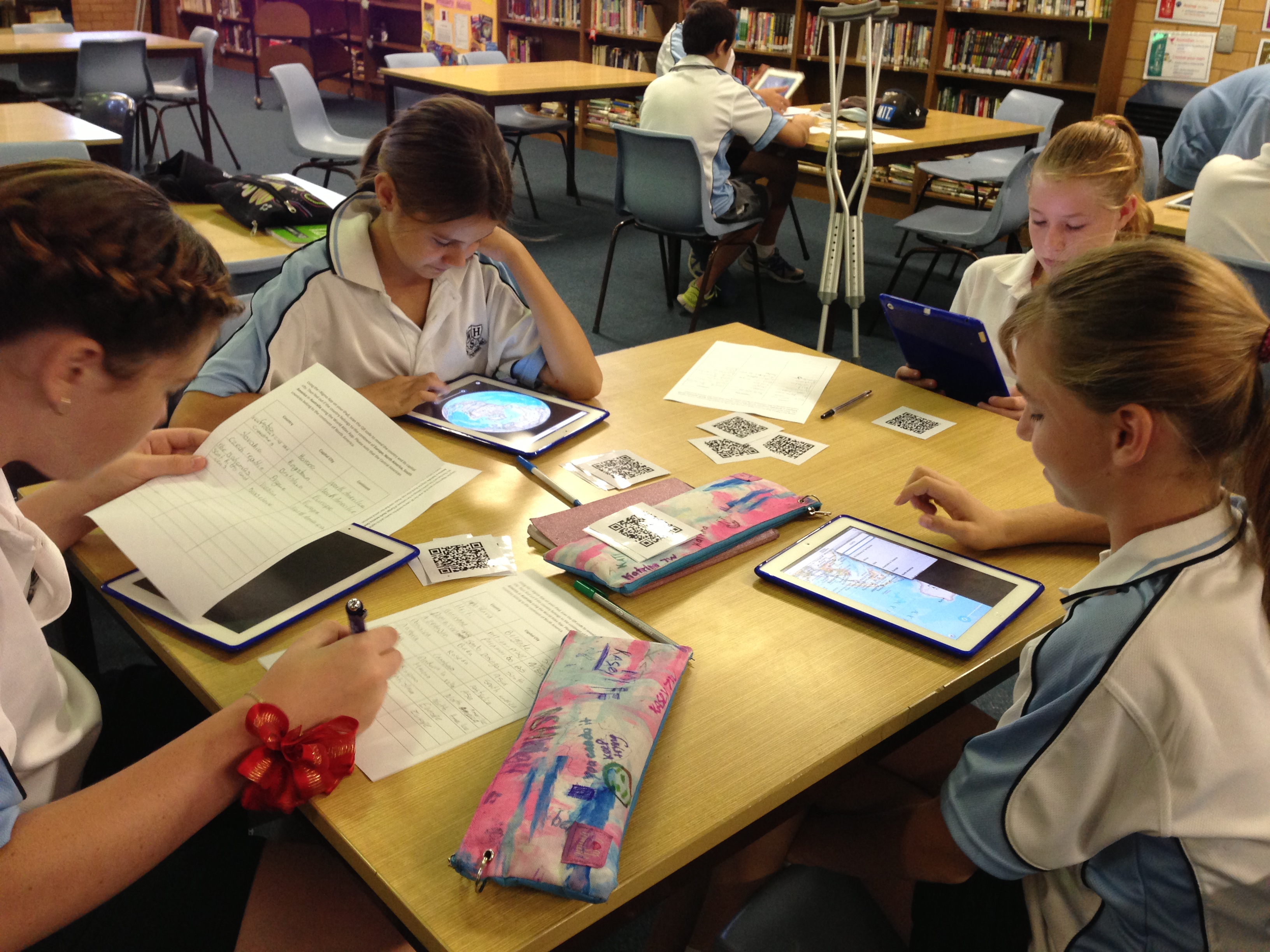 Year 7 students using iPads during class time