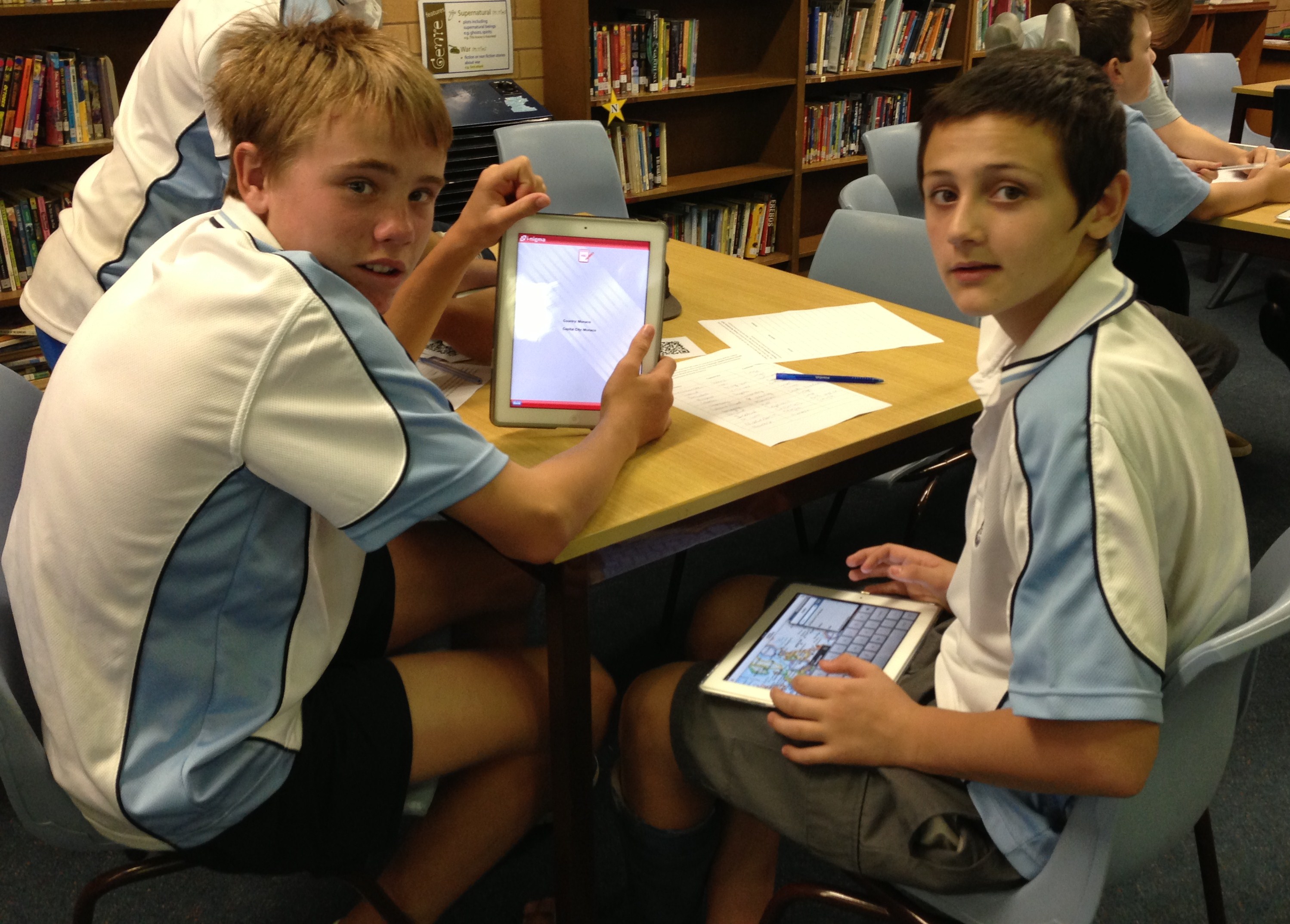 Year 7 students using the iPads for classwork